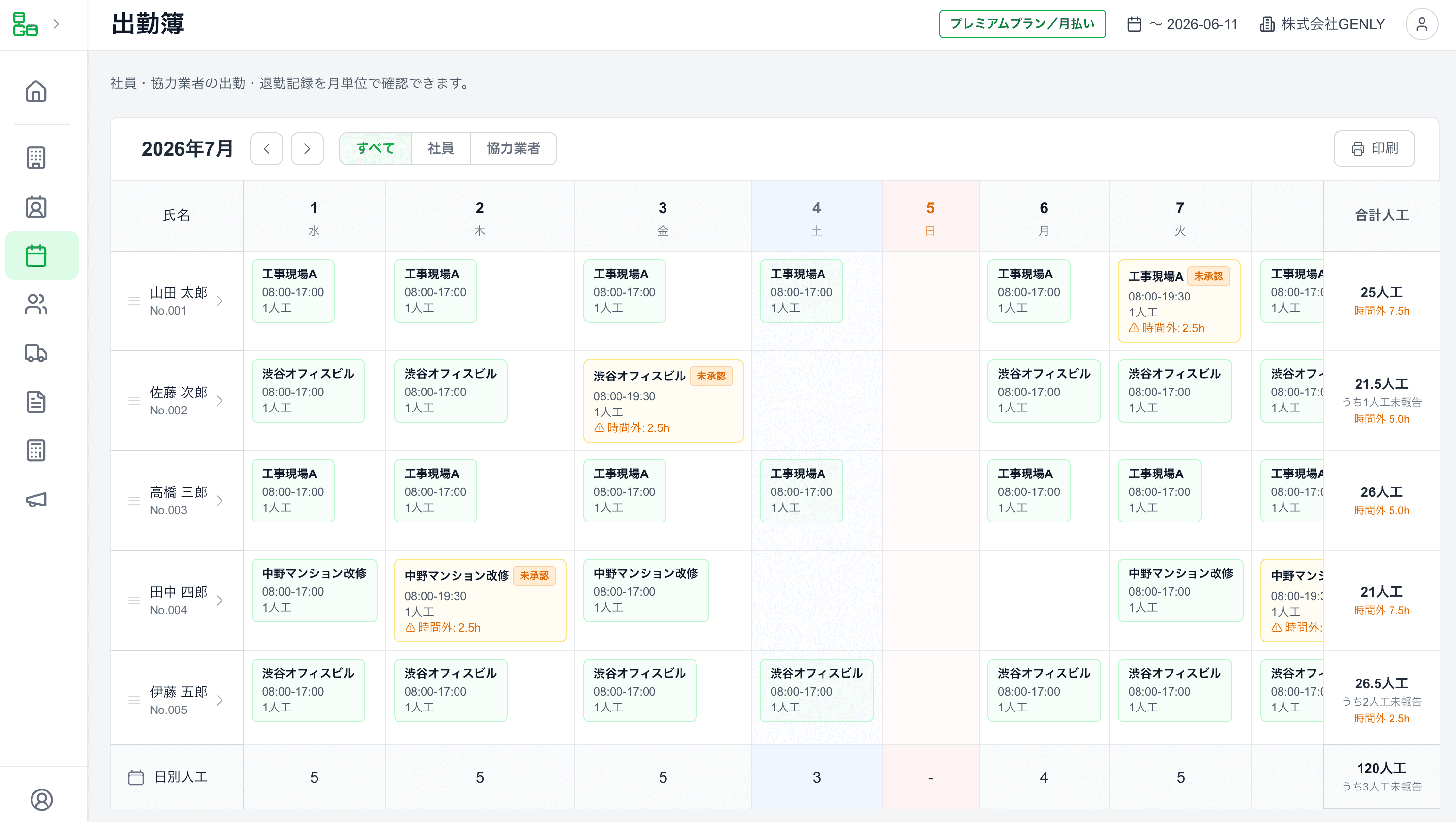 勤怠管理